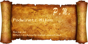 Podwinetz Mikes névjegykártya